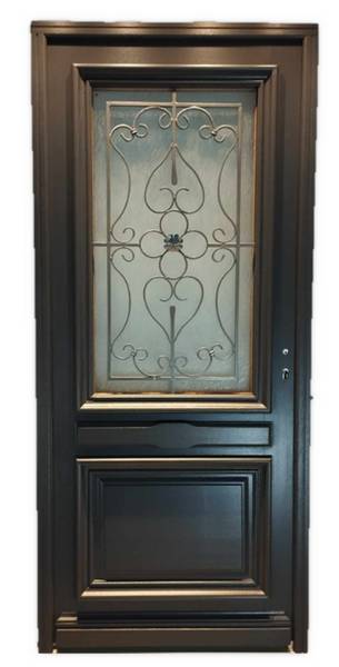 Haustür Candice 2342 Grau - Holzwerkstoff - Holz teilmassiv - 90 x 215 x 7 cm