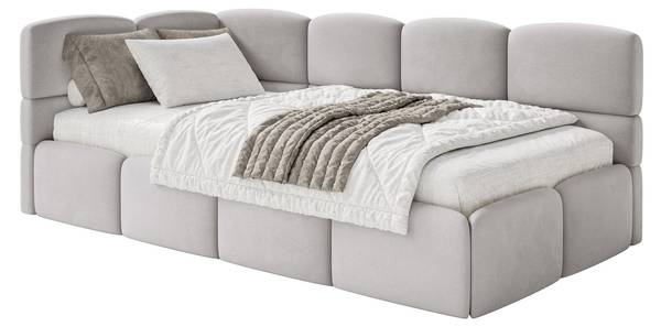 Tienerbed CLOUDY lichtgrijs