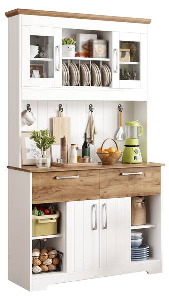 Sideboard Eurynom Ⅵ Braun - Weiß - Holzwerkstoff - 106 x 177 x 39 cm