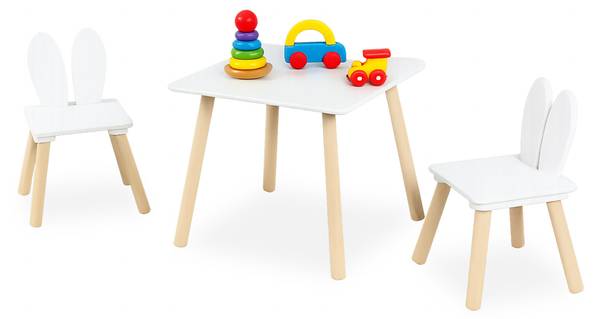 Kindersitzgruppe Kaninchenohren Braun - Weiß - Holzwerkstoff - 50 x 44 x 50 cm