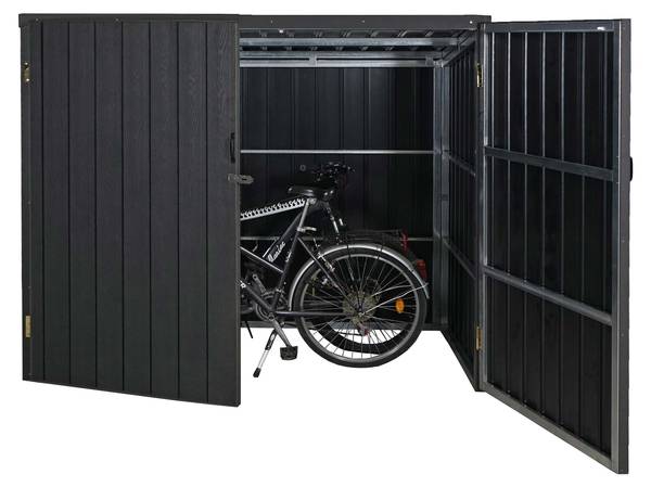 Fahrradgarage J29 (2er) Grau - Metall - Holz teilmassiv - 213 x 172 x 112 cm