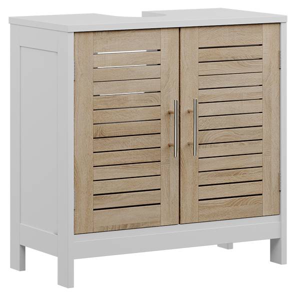 Waschbeckenunterschrank Looma 57487 Braun - Weiß - Holzwerkstoff - 60 x 60 x 30 cm