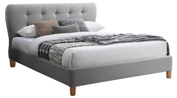 Bettrahmen ELIDE Grau - Textil - 177 x 102 x 217 cm