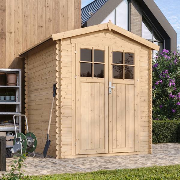 Gartenhaus mit Boden M320F+M320G Beige - Fichte - 180 x 224 x 180 cm