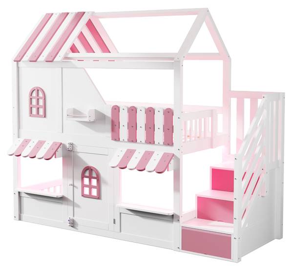 Hochbett Oneiros Ⅱ Pink - Weiß