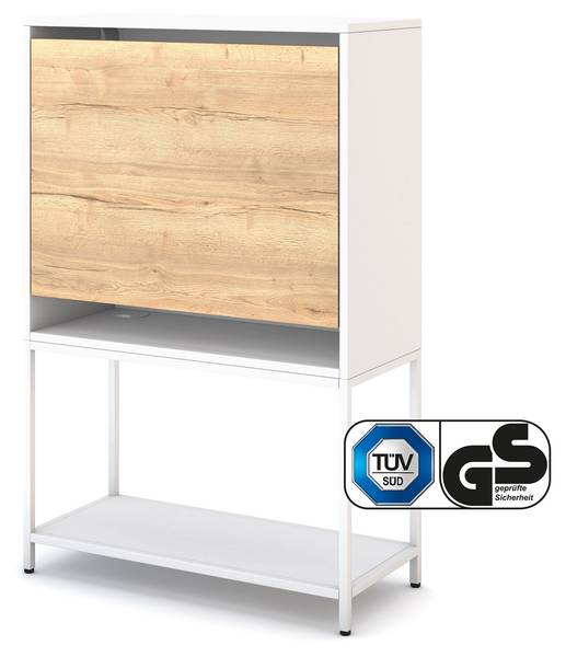 Sekretär Cubas Premium Weiß - Weiß