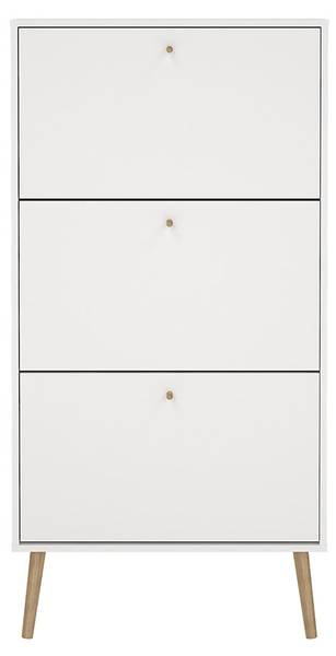 Bodo schoenenkast wit - deels massief hout - 71 x 140 x 24 cm