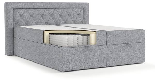 Premium Boxspringbett Jayleen Grau - Liegefläche Breite: 140 cm