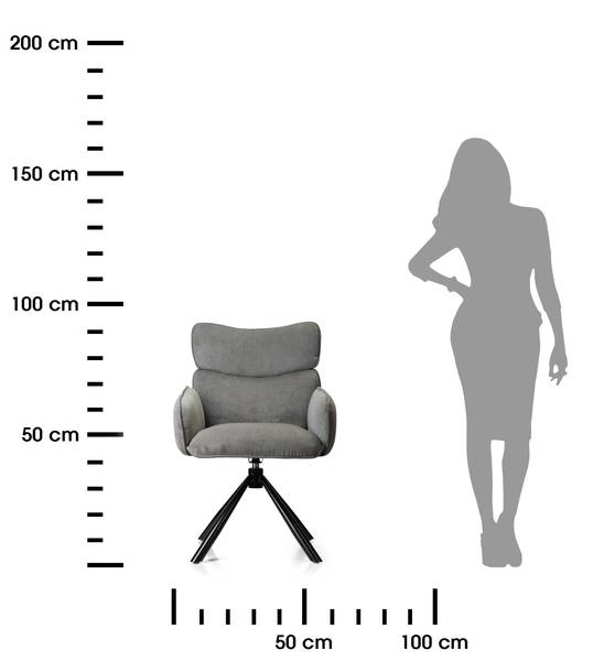 Stuhl Tudor Schwarz - Grau