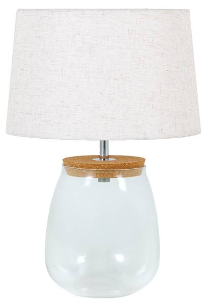 Tischlampe CLASSICO Weiß - Leinen - 40 x 58 x 40 cm