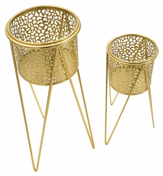 Vazen en plantenpotten VK8681847 2er-Set goud - ijzer - 21 x 46 x 20 cm