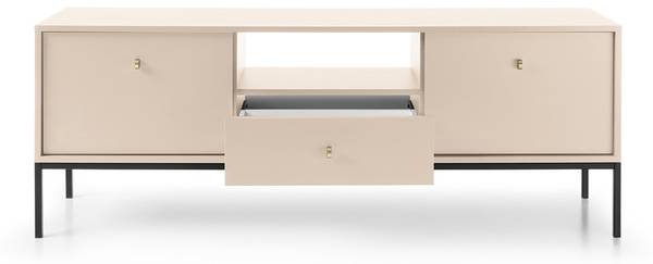 TV-Schrank MOLLY Beige Schwarzbeine Schwarz