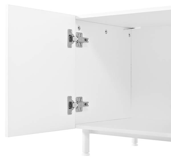 TV-Schrank Eos Ⅷ Weiß - Holzwerkstoff - Metall - 40 x 48 x 180 cm