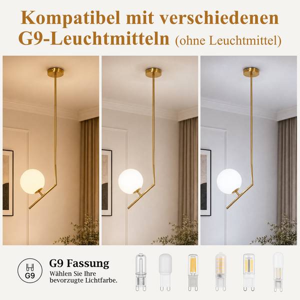 Pendelleuchte Flores II Gold - Metall - 15 x 80 x 30 cm
