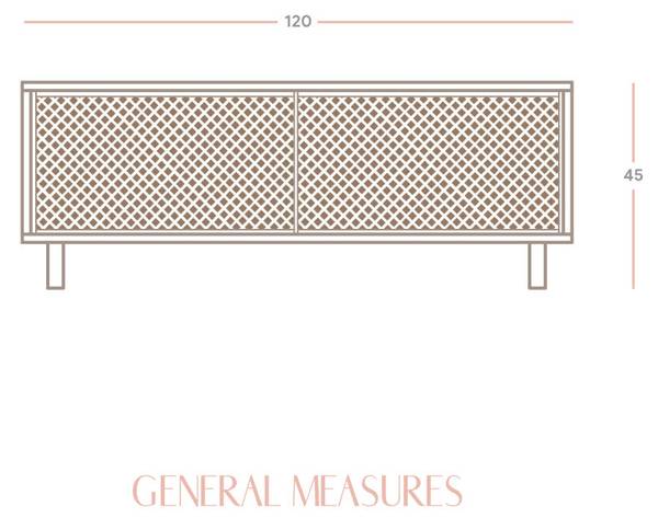 TV-Lowboard Pola mit 2 Tür Lackiert Braun - Kiefer - 120 x 45 x 35 cm