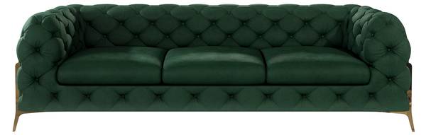 Chesterfield Sofa 3-Sitzer Ashley Dunkelgrün