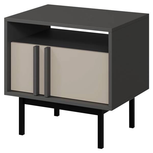 Nachttisch Alsy 13 Anthrazit - Beige