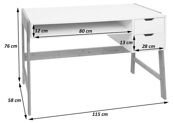 Baie de bureau Blanc - Bois manufacturé - 115 x 76 x 58 cm