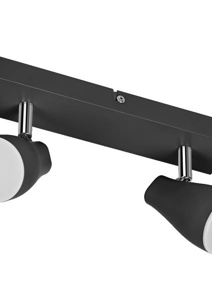 Deckenanbau-Leuchte mit flexiblen Spots Schwarz