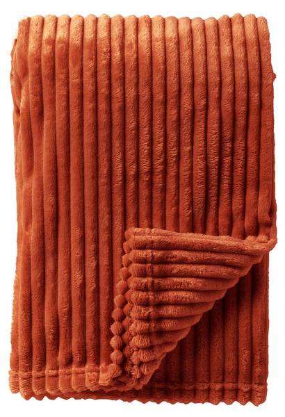 Wohndecke und Kissen Mart Marthy 3er Set Orangerot