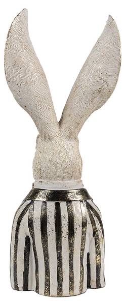 Beeld Konijn DekoEaster-Fernando wit - kunststof - 14 x 42 x 16 cm