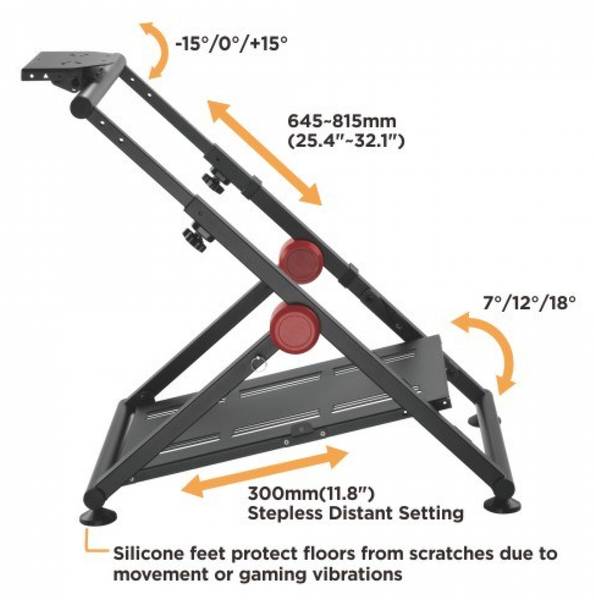 Racingchair Racing Cockpit LUMLRS04 Schwarz - Stahl - 56 x 82 x 88 cm