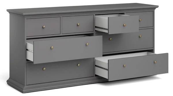 Kommode Venedig Schwarz - Holz teilmassiv - 183 x 87 x 48 cm