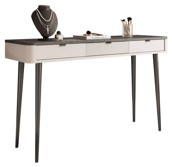 Schminktisch Konsole NAVANI Beige - Steingrau