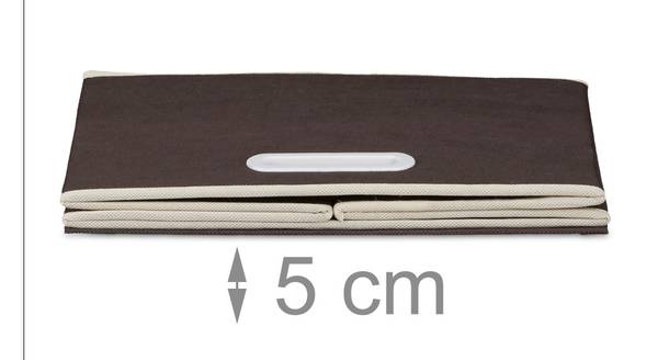 Boîte de rangement pliable lot de 4 Marron - Blanc - Papier - Matière plastique - Textile - 30 x 30 x 30 cm
