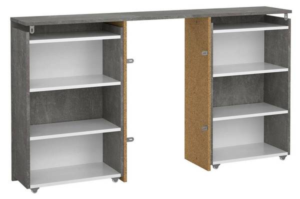 Chevet Amandine Gris - Bois manufacturé - 145 x 80 x 26 cm