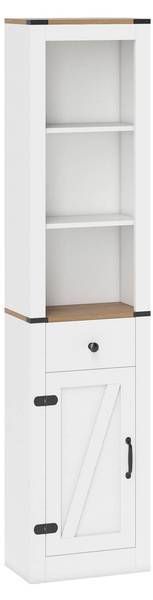 Bad Hochschrank JV12621WH Weiß - Holzwerkstoff - 40 x 173 x 24 cm