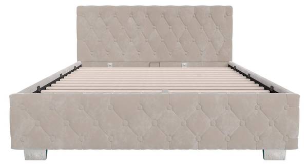 Polsterbett Nizza mit Matratze Beige - Breite: 140 cm