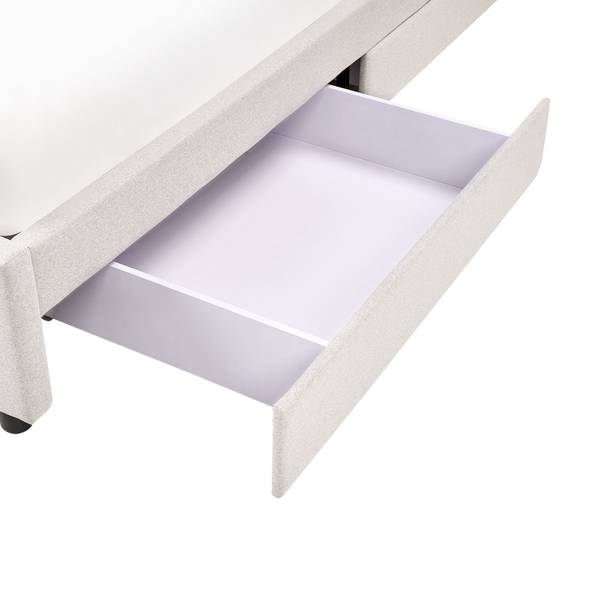 Lit double PRADES Beige - Largeur de la surface de couchage : 140 cm