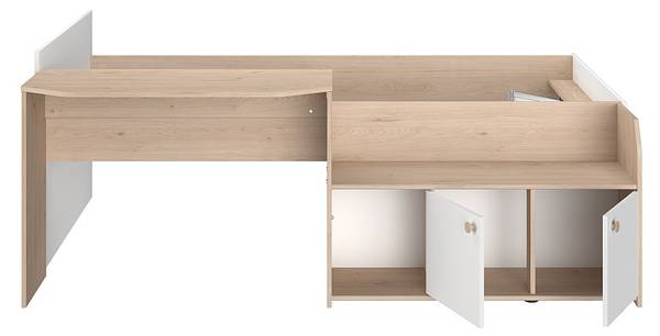 Bettkombination MIVONA Beige - Holz teilmassiv - 203 x 75 x 136 cm