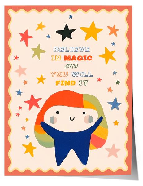 Poster Magic Bunte Sterne 30 x 40 cm