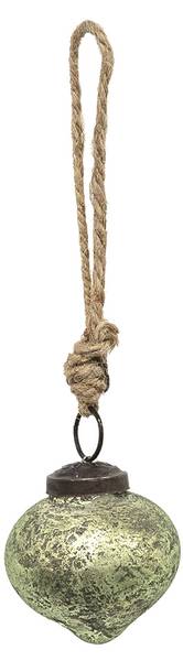 Kerstbal Snow 36749 groen - glas - 5 x 5 x 5 cm