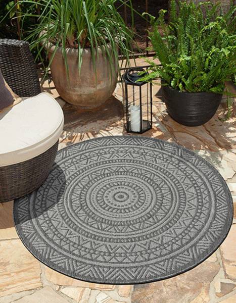Outdoorteppich Mistra D Anthrazit - 120 x 120 cm