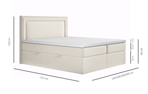 Boxspringbett Annecy Premium Liegefläche Breite: 180 cm