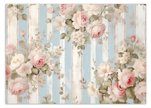 Fototapete Shabby Chic Blumen 350 x 245 cm