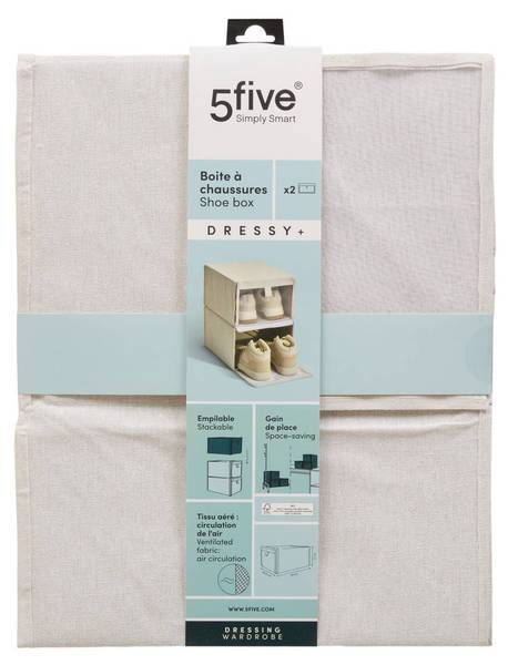 Schuhregale PLUS DRESSY 2er-Set Beige - Papier - 33 x 17 x 25 cm