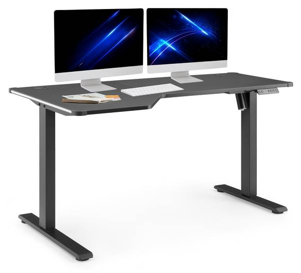 Höhenverstellbarer Schreibtisch Worktime Schwarz - Holzwerkstoff - 80 x 110 x 140 cm