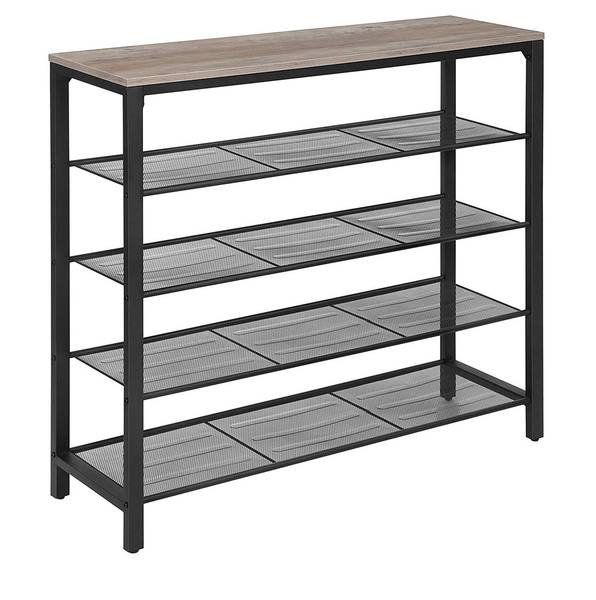 Schuhregal Lobamba Schwarz - Holzwerkstoff - 30 x 93 x 100 cm