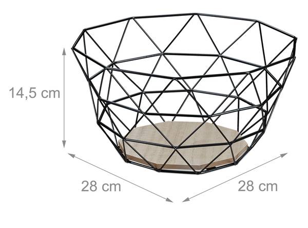 Obstkorb Gitter Design Schwarz - Hellbraun