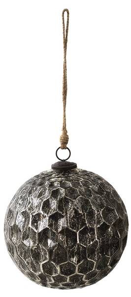 Weihnachtskugel XL Winter 36440 Schwarz - Glas - 20 x 20 x 20 cm