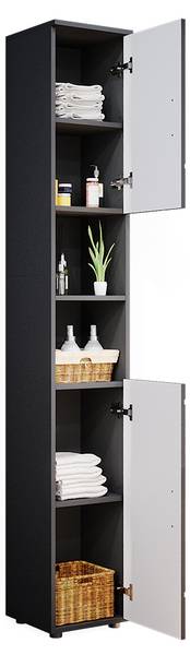 Badmöbel-Set Irma 55200 2er Set Anthrazit - Hochglanz Anthrazit