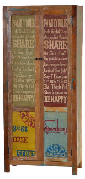 SPEEDWAY Garderobenschrank Braun - Massivholz - 80 x 180 x 40 cm