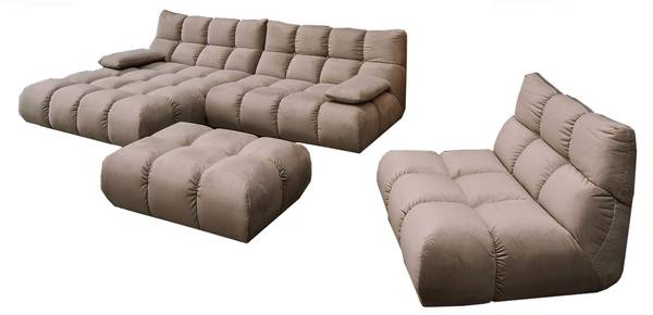 Ecksofa VIVIEN Braun - Armlehne davorstehend links - Ecke davorstehend links