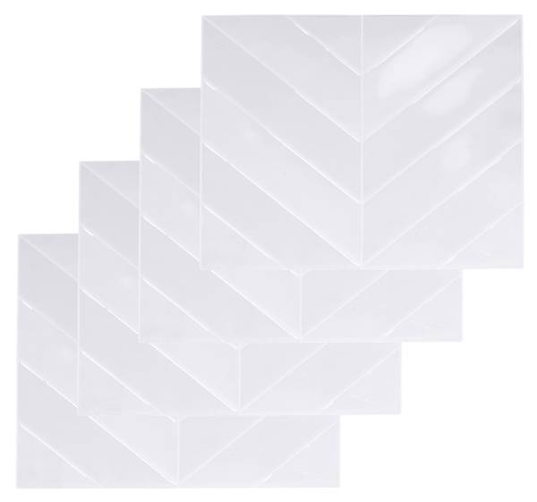 Selbstklebende Fliesen HH-HD7584 4er Set Weiß - Kunststoff - 29 x 1 x 23 cm