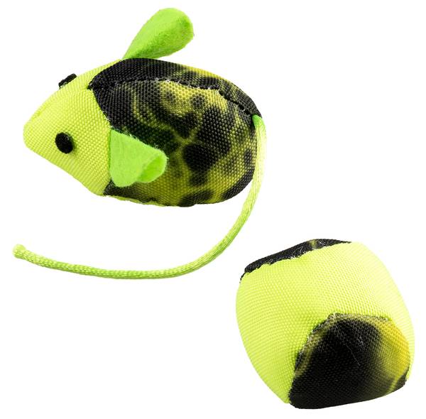 Katzenspielzeug Flash Maus & Ball Schwarz - Textil - 4 x 4 x 16 cm
