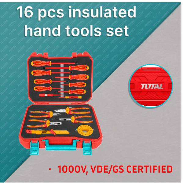 Isoliertes Werkzeugset ITH1601 16tlg Set Blau - Metall - 10 x 30 x 34 cm